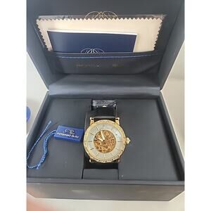 Porsamo Bleu Liza Luxury Automatic Topaz Women's Watch Double Clasp Leather Band